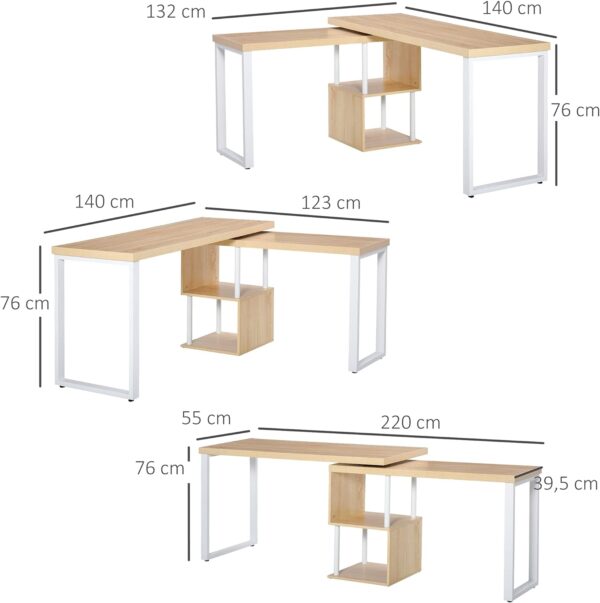 L-shaped rotating office desk and chair1