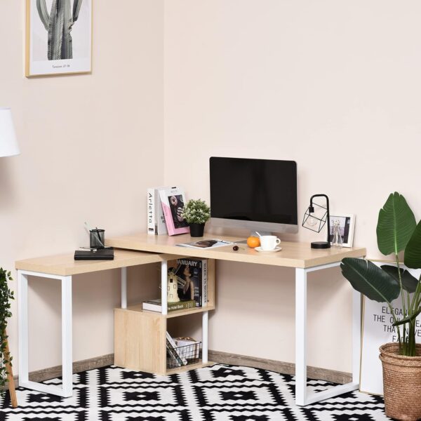 L-shaped rotating office desk and chair 3