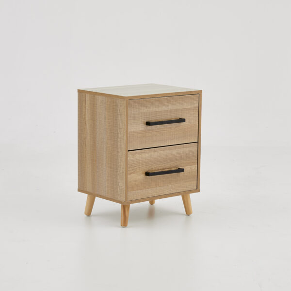 Double modern solid wood bedside tables (yellow)1