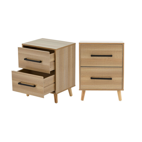 Modern solid wood bedside table (yellow